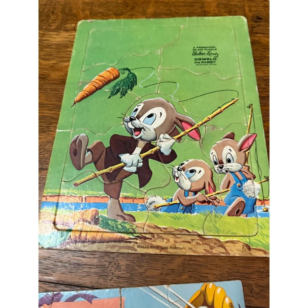 Vintage Rootie Kazootie Oswald Rabbit Inlaid‎ Puzzles Lot 4 1950s 1960s Lantz